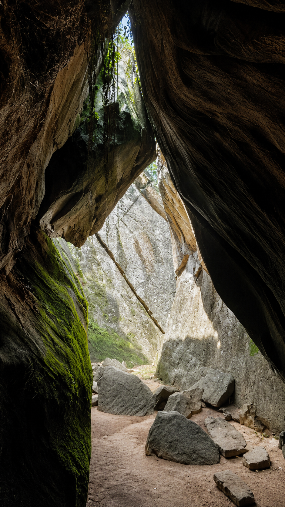 Ancient rock carvings at Edakkal Caves near Cave Aura